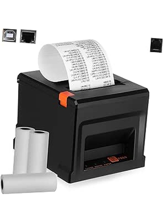 High Speed Thermal Receipt Printer With Cutter Portable Us Plug White - Image 1