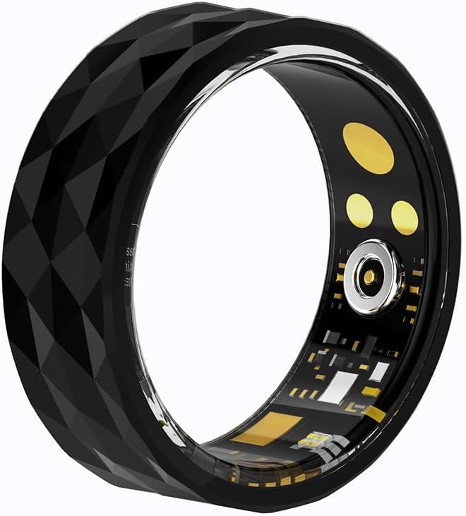 activity tracker,IP68 Waterproof Smart Ring for Men Women, SmartRing with with Calories, Heart Rate, Step Counter, Blood Oxygen Monitor, Compatible with Android & iOS(19.8mm) - Image 1