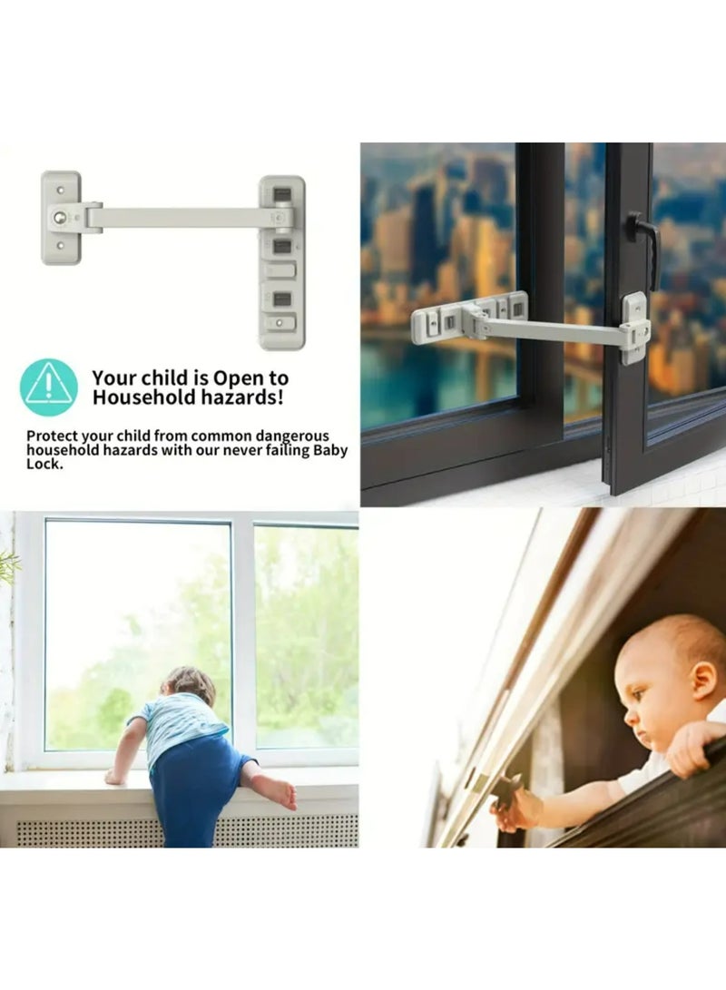 Adjustable Home Baby Safety Lock Buckle Children Windows Limit Holder Sliding Door Locks Anti-Falling Kids Security Protection - Image 4