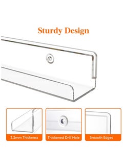 Generic Floating Shelves for Vinyl Record, 6 Pack 12" Clear Acrylic Wall Shelf Room Decor for Book/Photo/Picture/Makeup Display in Bedroom, Living Room, Bathroom Storage and Organization  - Image 5