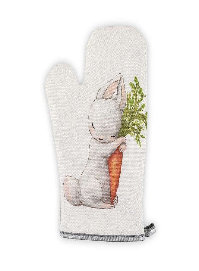 QCWN Spring Cute Bunny Rabbit Print Oven Gloves and Pot Holders Set, Cute Rabbit Print Pot Holders and Oven Mitts for Kitchen Cooking and Baking, Easter Gifts - Image 4