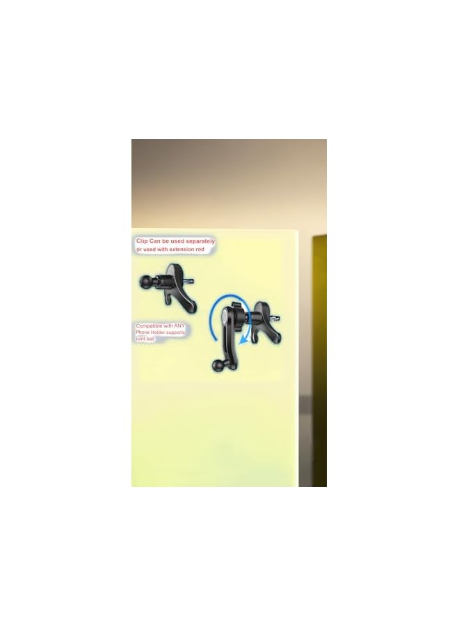 Green Tiger Universal Air Vent Car Phone Holder, 360° Swivel Arm & Extension Rod, Ball Joint for Secure Mounting - Easy Install Windshield Dashboard Clip-On Accessory - Image 4