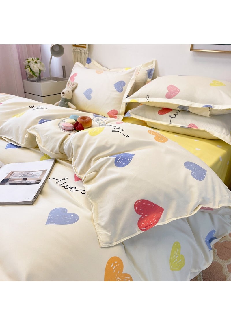 Sharpdo - Four-piece bedding set microfiber soft quilt set with 1 quilt cover, 1 flat sheet and 2 pillowcases 2.2m bed（220*240cm） - Image 1