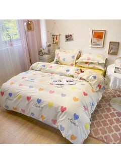 Sharpdo Four-piece bedding set microfiber soft quilt set with 1 quilt cover, 1 flat sheet and 2 pillowcases 2.2m bed（220*240cm）  - Image 3