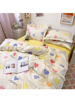 Sharpdo Four-piece bedding set microfiber soft quilt set with 1 quilt cover, 1 flat sheet and 2 pillowcases 2.2m bed（220*240cm）  - Image 1