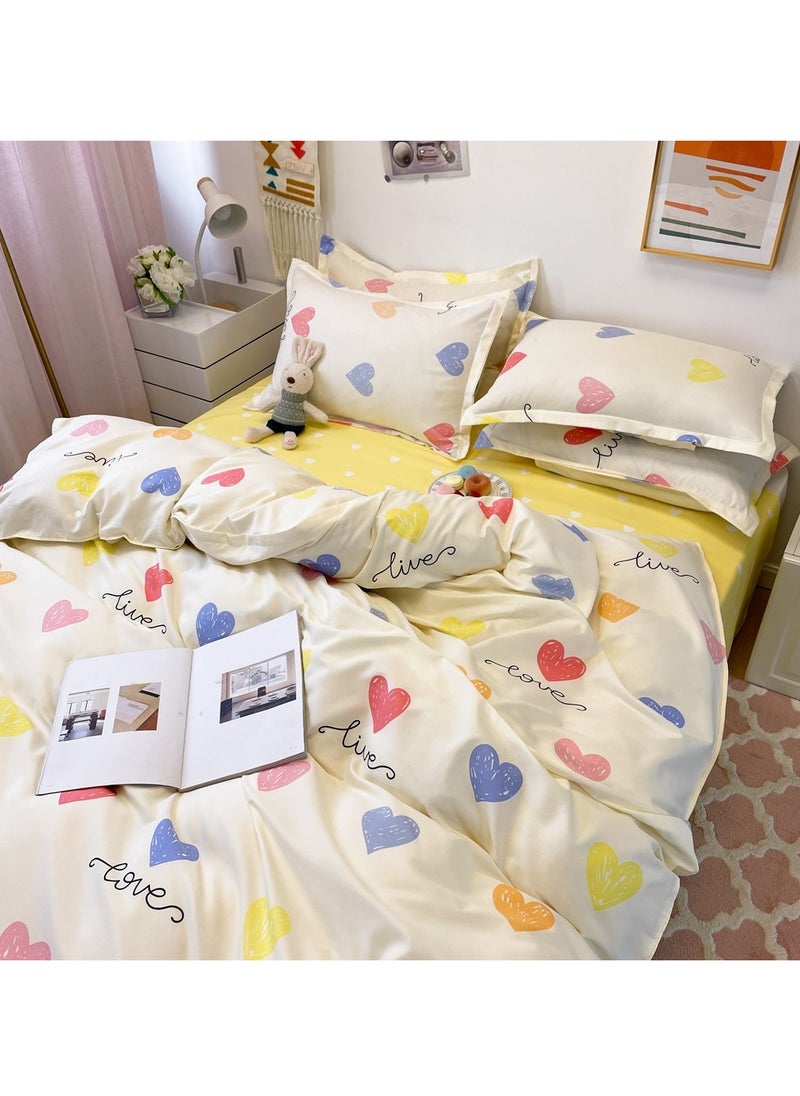 Sharpdo - Four-piece bedding set microfiber soft quilt set with 1 quilt cover, 1 flat sheet and 2 pillowcases 2.2m bed（220*240cm） - Image 1