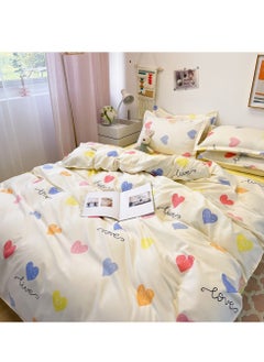 Sharpdo Four-piece bedding set microfiber soft quilt set with 1 quilt cover, 1 flat sheet and 2 pillowcases 2.2m bed（220*240cm）  - Image 2