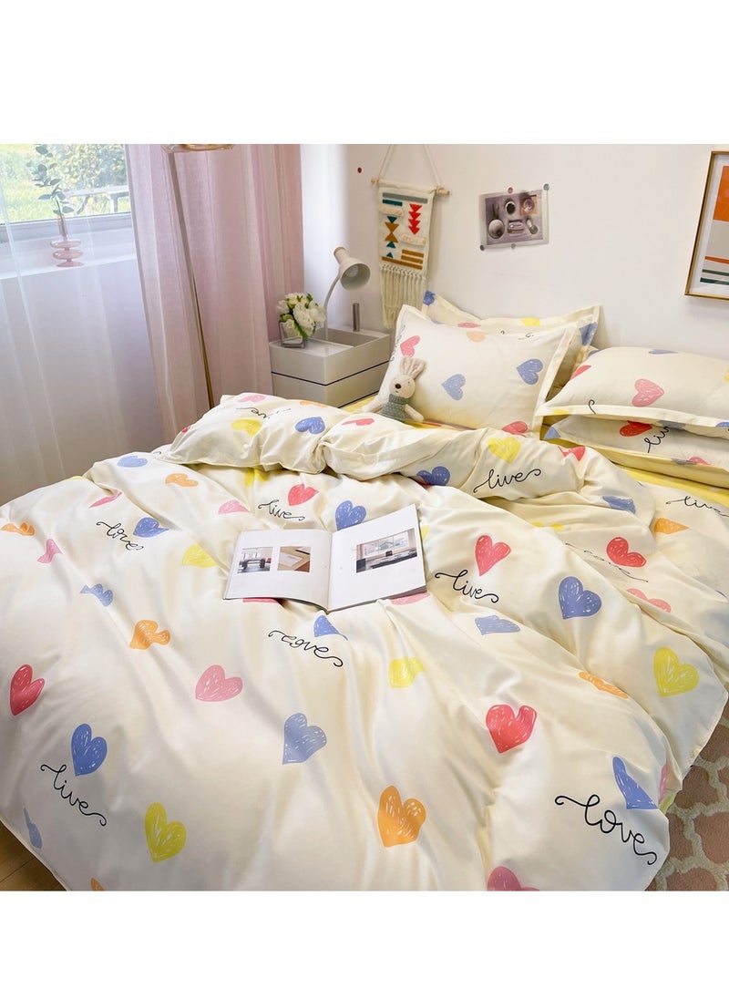 Sharpdo - Four-piece bedding set microfiber soft quilt set with 1 quilt cover, 1 flat sheet and 2 pillowcases 2.2m bed（220*240cm） - Image 1