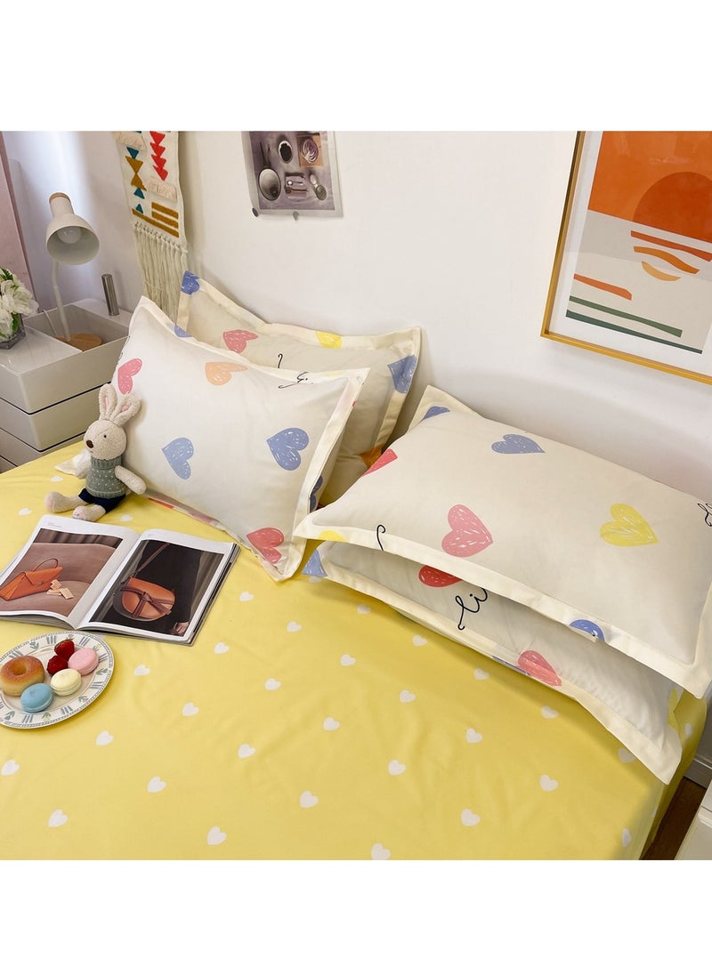 Sharpdo - Four-piece bedding set microfiber soft quilt set with 1 quilt cover, 1 flat sheet and 2 pillowcases 2.2m bed（220*240cm） - Image 1