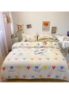 Sharpdo Four-piece bedding set microfiber soft quilt set with 1 quilt cover, 1 flat sheet and 2 pillowcases 2.2m bed（220*240cm）  - Image 4
