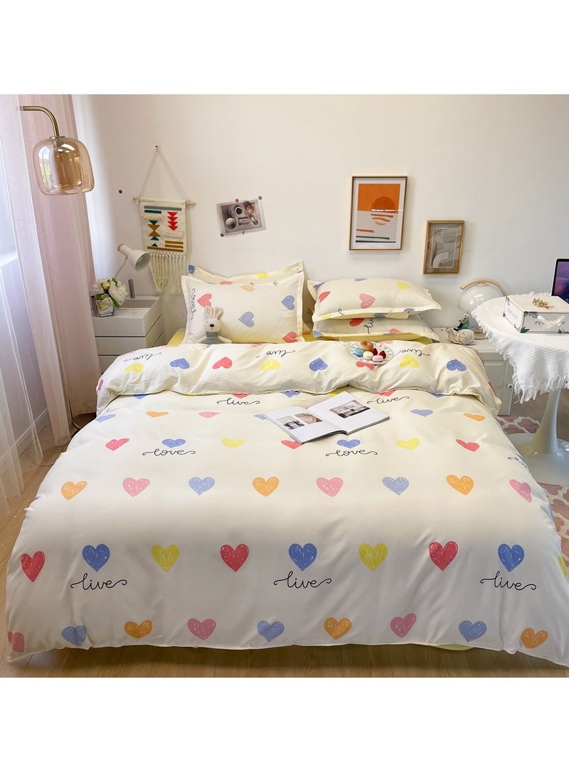 Sharpdo - Four-piece bedding set microfiber soft quilt set with 1 quilt cover, 1 flat sheet and 2 pillowcases 2.2m bed（220*240cm） - Image 1