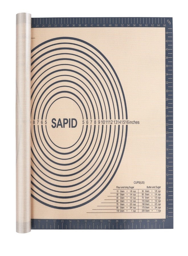 Sapid Extra Thick Silicone Pastry Mat Non-slip with Measurements for Non-stick Silicone Baking Mat Extra Large, Dough Rolling, Pie Crust, Kneading Mats, Countertop, Placement Mats (20" x 28",Gray) - Image 1