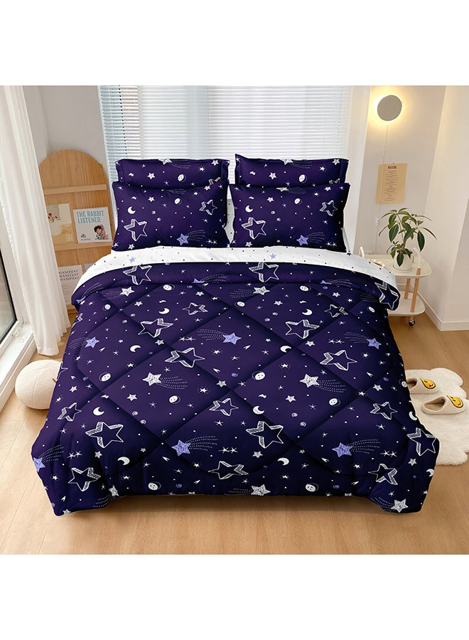 ايست من نون طقم لحاف من ٦ قطع | مصنوع من ألياف دقيقة ناعمة | ألوان متعددة | غطاء لحاف ١٦٠ × ٢٢٠ سم، ملاءة سرير ١٢٠ × ٢٠٠ سم مع جيب عميق ٣٠ سم، ٤ أكياس وسائد ٥٠ × ٧٥ سم | مناسب لمرتبة فردية - Image 1