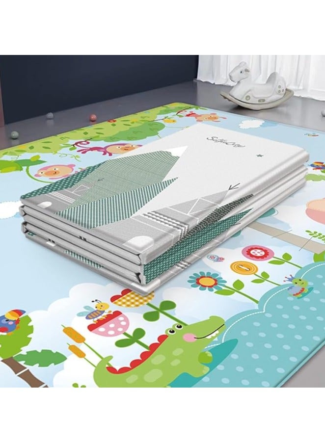 حسم سجادة لعب للأطفال إسفنجي قابل للطي وكبير الحجم مصمم الرضع والأطفال الصغار بخصائص سميكة مضادة للانزلاق ومادة مقاومة للماء لحماية الأرضية ومناسب للحبو واللعب 200 × 180 سم - Image 1