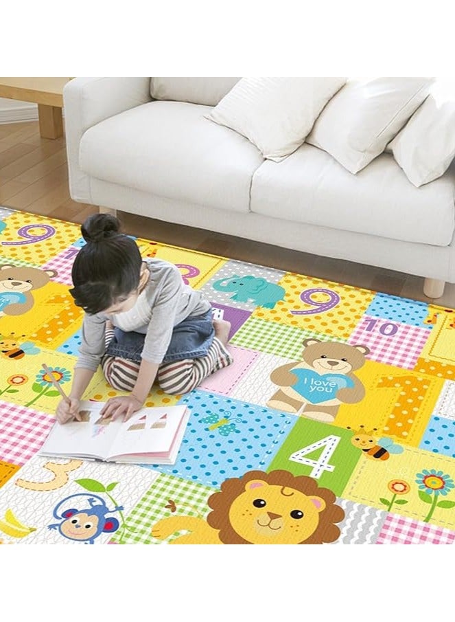 حسم سجادة لعب للأطفال إسفنجي قابل للطي وكبير الحجم مصمم الرضع والأطفال الصغار بخصائص سميكة مضادة للانزلاق ومادة مقاومة للماء لحماية الأرضية ومناسب للحبو واللعب 200 × 180 سم - Image 3