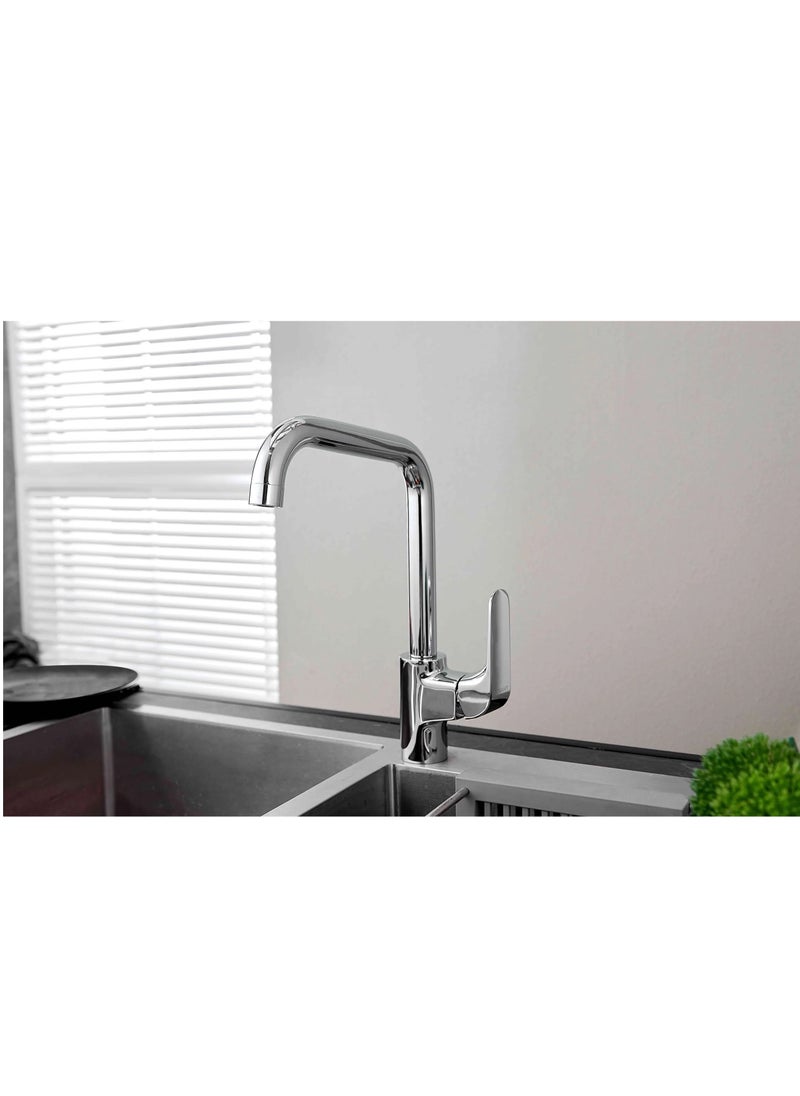HESANIT HESANIT Elite Single Lever Kitchen Sink Deck Mounted Mixer Chrome - 7005C  - Image 2