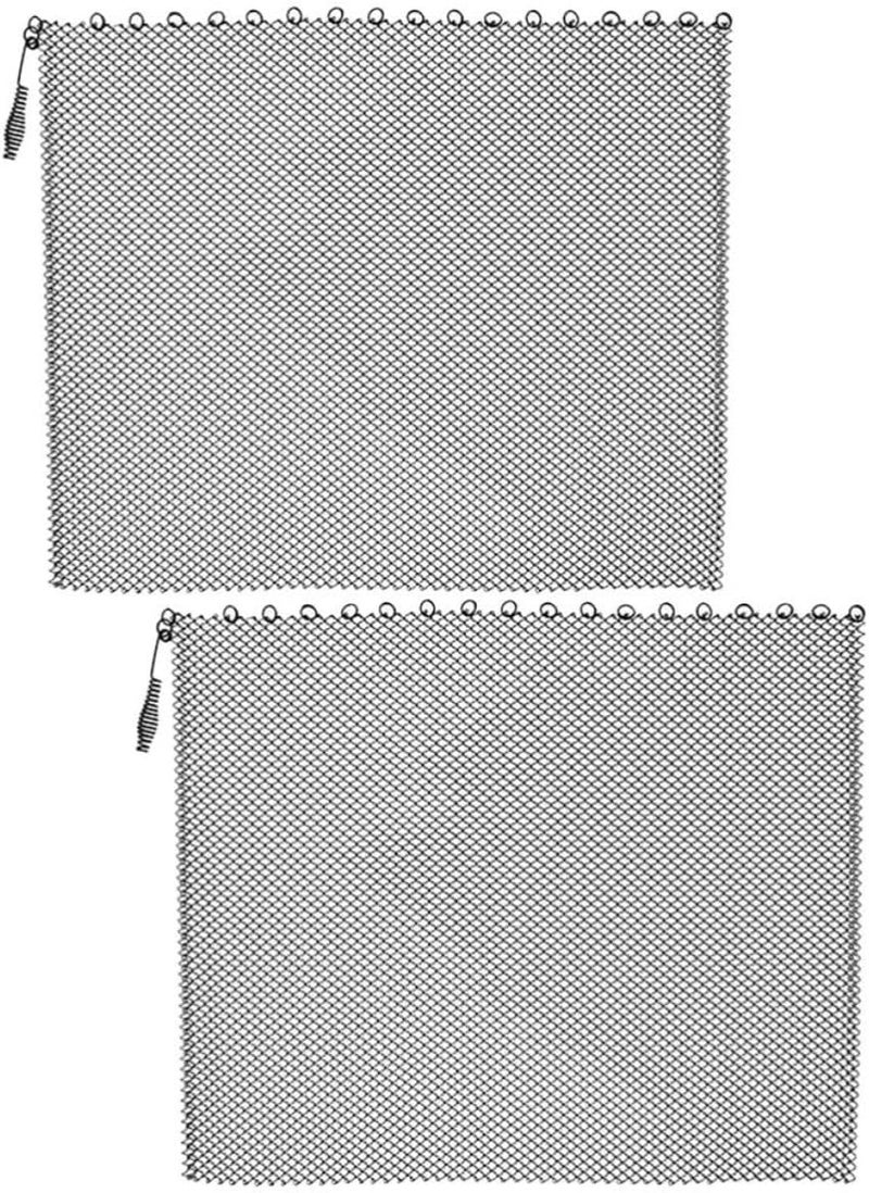2pcs Heat-resistant Black Metal Mesh Fireplace Screen Panels Iron Fireplace Mesh Curtains Fireproof Sparks Guard For Home Use - Image 1