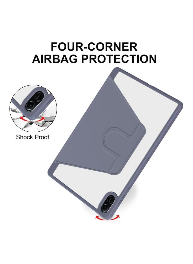 VKL Clear Back Case Compatible with Honor Pad X8a 11-inch 2024, 360 Degree Swivel Stand Flip Smart Cover Auto Sleep/Wake Case For Honor Pad X8a Tablet (Lavender) - Image 4