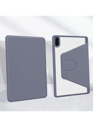 غطاء خلفي شفاف متوافق مع جهاز Honor Pad X8a بحجم 11 بوصة 2024، قاعدة دوارة بزاوية 360 درجة، غطاء ذكي قابل للطي مع خاصية النوم/الاستيقاظ لجهاز Honor Pad X8a اللوحي (لافندر) - view 2