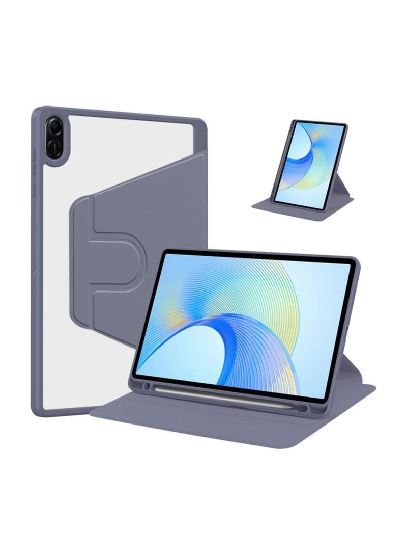 VKL Clear Back Case Compatible with Honor Pad X8a 11-inch 2024, 360 Degree Swivel Stand Flip Smart Cover Auto Sleep/Wake Case For Honor Pad X8a Tablet (Lavender) - Image 1
