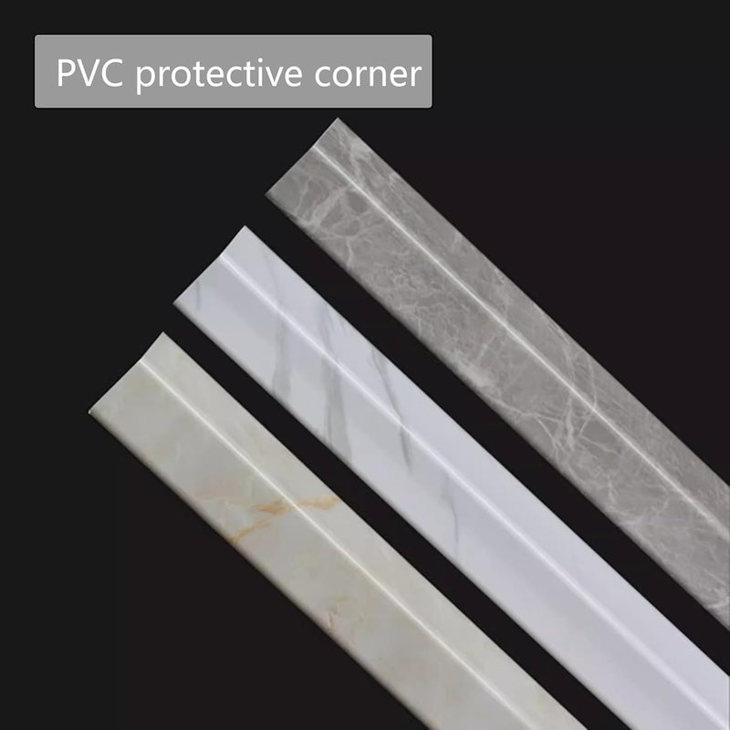Corner Guard Strip PVC Tile Outer Corner Punch-Free, Self-Adhesive Wall Corner Protection Strip, Edge Decorative Edging Strip.Beige-3x80cm/1.2x31in - Image 2