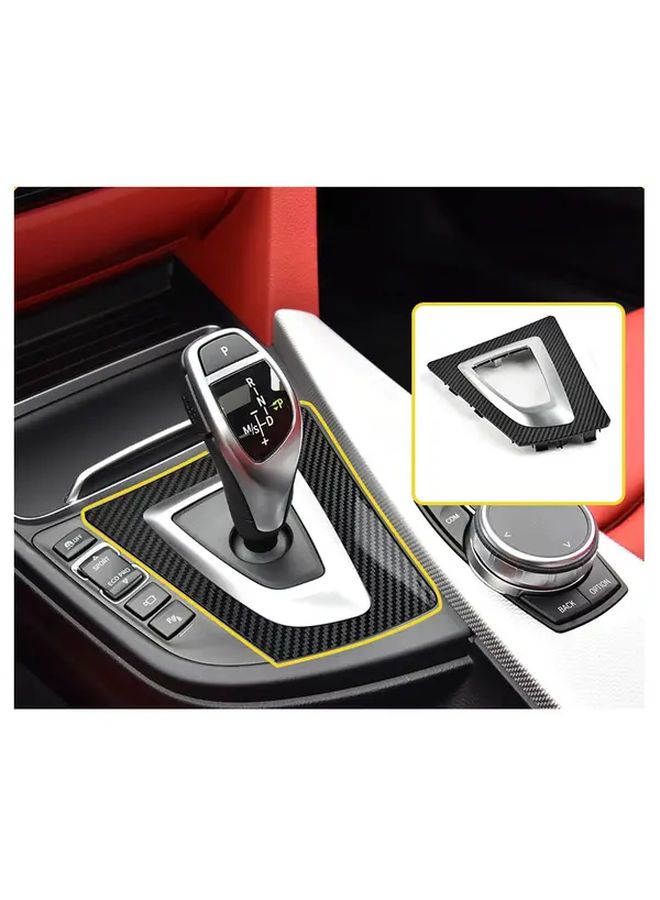 Carbon Fiber Gear Shift Lever Trim Panel Cover For BMW 3 4 Series F30 F34 F35 - Image 3