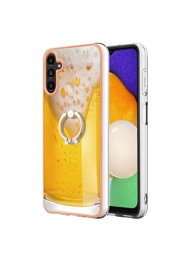 S-TOP Case For Samsung Galaxy A13 5G / A04s / M13 5G Electroplating Dual-side IMD Phone Case with Ring Holder - Image 2
