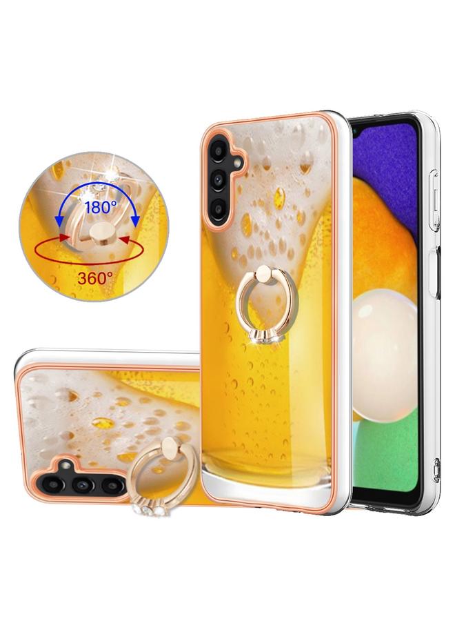 S-TOP Case For Samsung Galaxy A13 5G / A04s / M13 5G Electroplating Dual-side IMD Phone Case with Ring Holder - Image 1