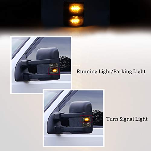KEWISAUTO Smoked Black LED Side Mirror Marker Lights for Ford F-250 F-350 F-450 2008-2016, Amber Turn Signal & Running Light, IP67 Waterproof, Plug & Play Installation - Image 2