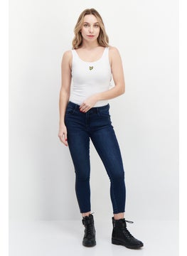 Lyle & Scott Women Scoop Neck Sleeveless Brand Logo Bodysuit, White  - Image 4