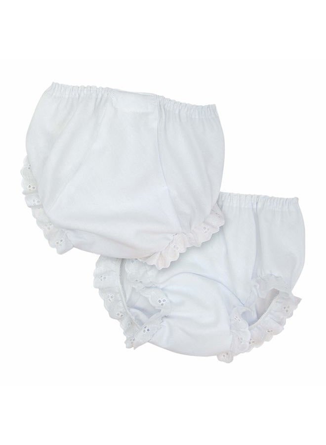 I.C. Baby Girls White Double Seat Diaper Cover Bloomers, Size, White, 3 Months