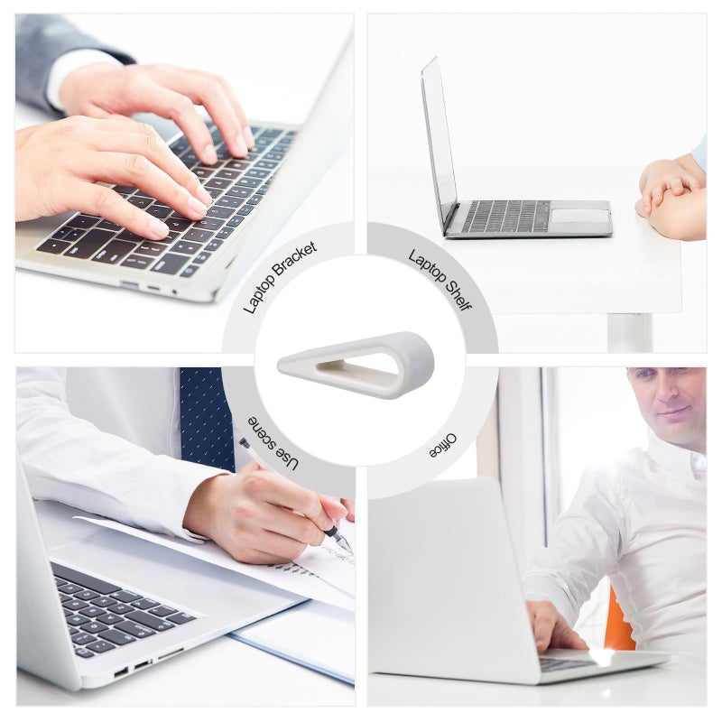 Adjustable Laptop Cooling Stand Holder 4 Pack White Heightening Support For Desk - Image 5