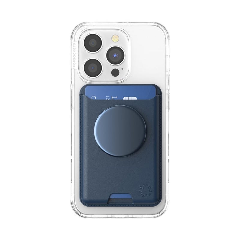 PopSockets Phone Wallet for MagSafe, Phone Card Holder with Grip, Navy Blue - Navy - Image 2