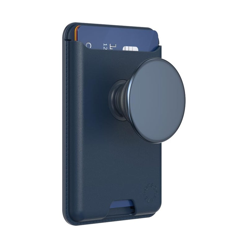 PopSockets Phone Wallet for MagSafe, Phone Card Holder with Grip, Navy Blue - Navy - Image 3