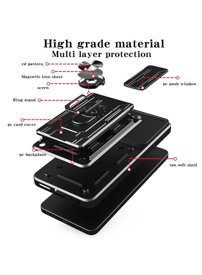 S-TOP Case For Samsung Galaxy S25 5G Sliding Camshield TPU+PC Phone Case with Card Slot - Image 3