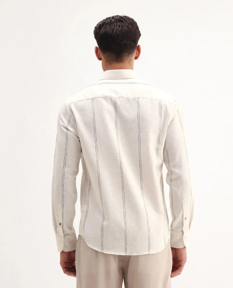 Rare Rabbit Men's Striped Regular Fit Shirt