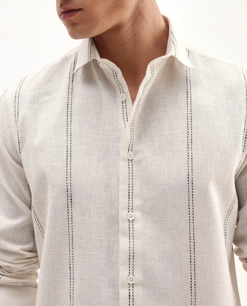 Rare Rabbit Men's Striped Regular Fit Shirt