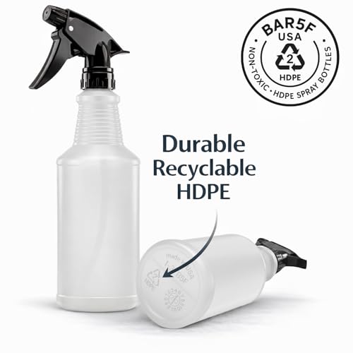 Bar5F Spray Bottles 24oz 3 Pack ChemicalResistant BPAFree Compatible with Vinegar Rubbing Alcohol Cleaning Solutions NonToxic HDPE Bottle for Plants Pet BBQ Auto Detailing Made in USA - Image 3