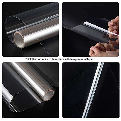 MEGICOLIM Clear Security and Safety Window Film Shatterproof Adhesive UV Blocking Explosion-Proof Glass Protective Vinyl for Home and Office, 2mil, 0.05mm, 17.7Inch x 10Feet - Image 2