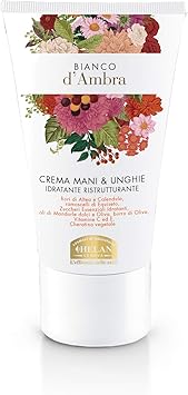 HELAN كريم هيلان بيانكو دامبرا لليدين والأظافر مرطب مغذي لليدين والأظافر بزيت اللوز الحلو وزيت الزيتون كريم لليدين الجافة والمتشققة ومقوي للأظافر 50 مل مصنوع في إيطاليا - Image 2