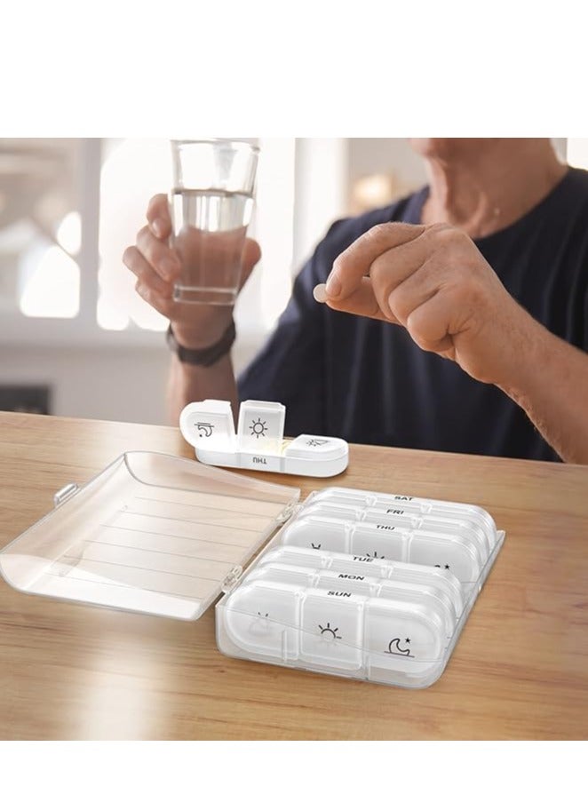 Generic Weekly Pill Organizer 3 Times a Day, Portable Travel Pill Box 7 Day with Large Pill Containers, Light-Proof Pill Case for Vitamins, Medication, Supplements and Fish Oils  - Image 5