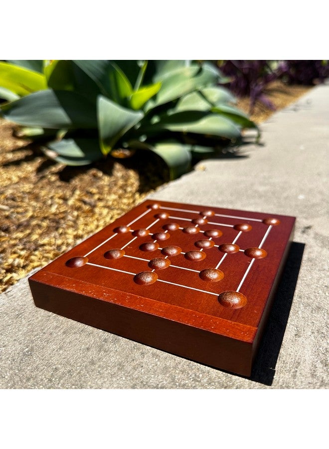 WE Games لعبة WE Games Nine Men's Morris، حجم السفر 5 بوصات - لوحة خشبية صلبة مع إغلاق مغناطيسي، 9 كرات شفافة و 9 كرات زرقاء، لعبة استراتيجية كلاسيكية للاعبين 2 للبالغين، مثالية لليالي الألعاب - Image 4