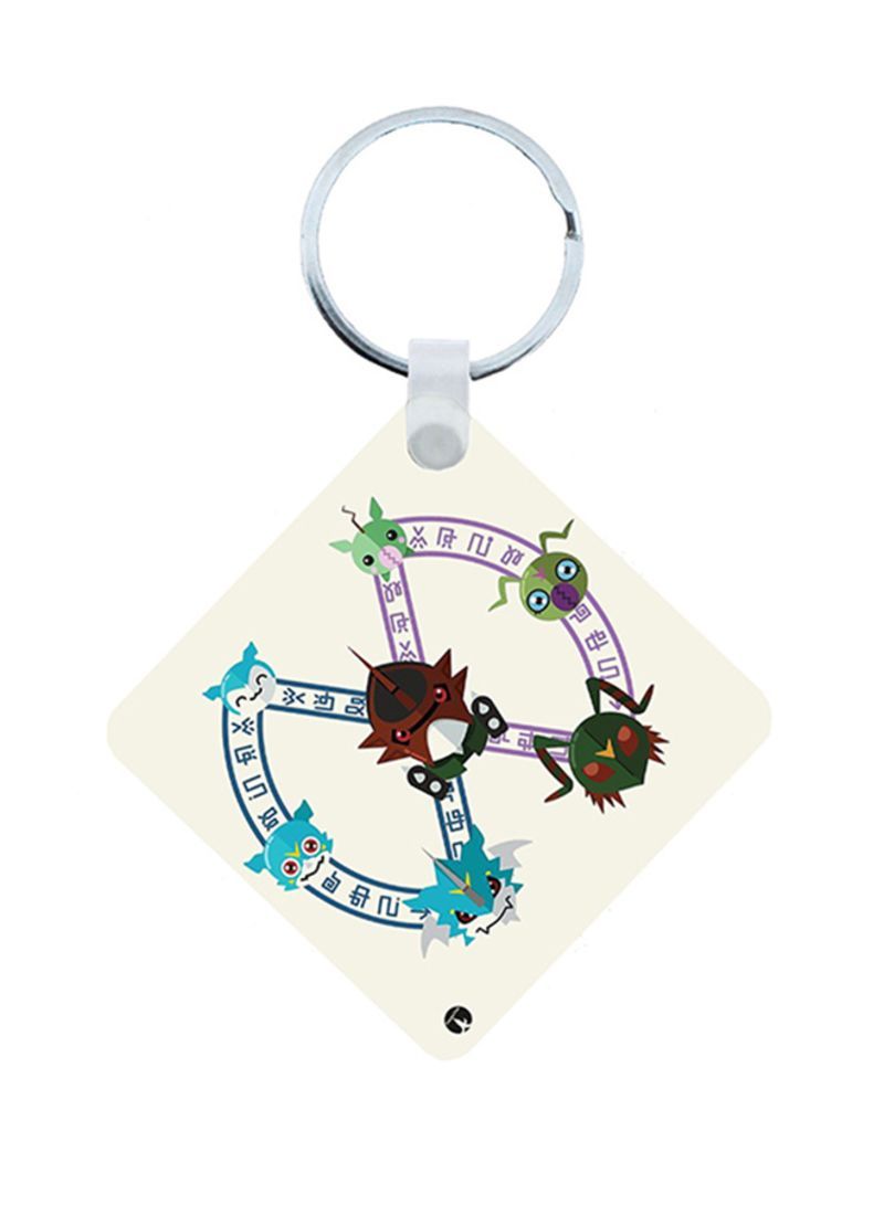 Digimon Anime Wooden Keychain