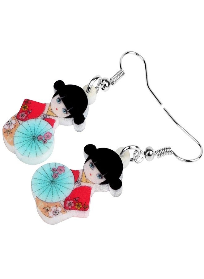 DUOWEI Acrylic Anime Cute Japanese Style Kimono Doll Earrings Charms Drop Dangle Jewelry Gifts for Women, Medium, Acrylic, No Gemstone - Image 4