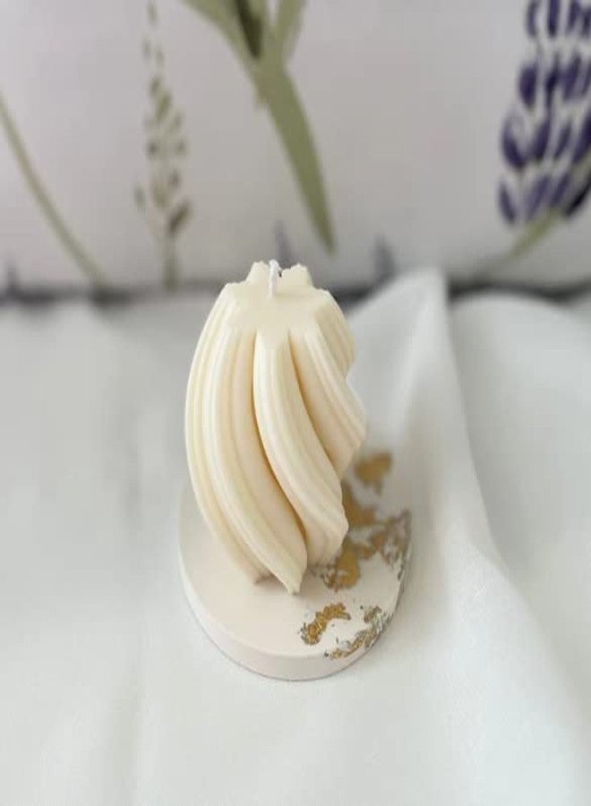 Bumbleberry Beautiful Large Swirl Pillar Scented Candle | Twisted Decorative Candle | 100% Soy Wax | Set of 1 | Home Decor | Gifting | Valentines Gift | 220 G (Lavender) - Image 4