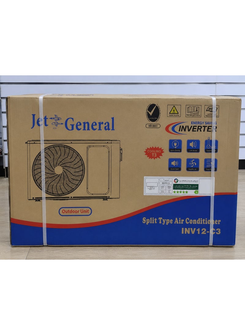 Jet General 1 Ton Inverter Split Wall Mounted Air Conditioner 4 Star – Model INV12-C3 - Image 1