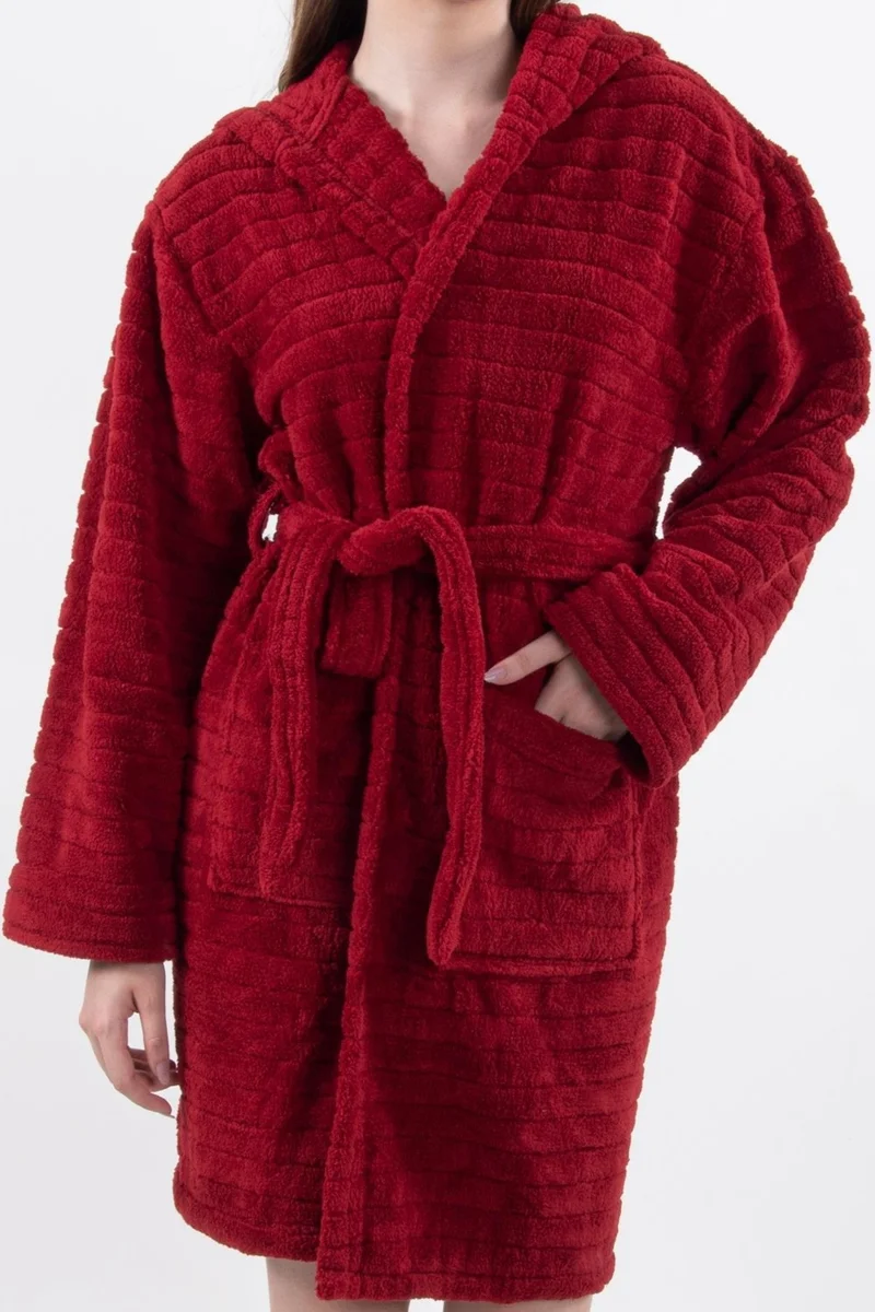 Maison Art Comfy | Hooded Wellsoft Plush Bathrobe Dressing Gown | Robdeşambr Women's Bathrobe