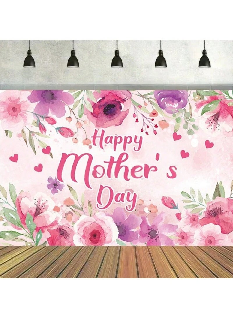 Mother's Day Decoration Backdrop with a Lovely Floral Design in Pink to Add a Special Touch to Mother's Day – Size 100*150 cm - Image 3