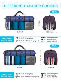 Gonex Gonex 40L Packable Travel Duffle Bag for Boarding Airline, Lightweight Foldable Gym Duffle Water Repellent & Tear Resistant Purple  - Image 4