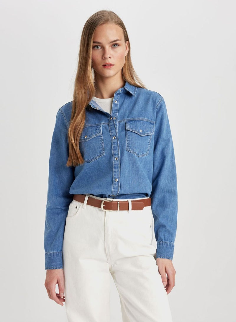 DeFacto Regular Fit Jean Shirt - Image 1